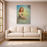 Gallery-wrapped canvas print of Salvador Dali's Portrait of Eunice Gardiner displayed on a wall in a living room