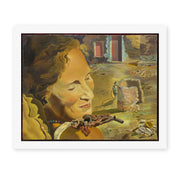 Salvador Dali's 'Portrait of Gala with Two Lamb Chops in Equilibrium Upon Her Shoulder' painting reproduced as a rolled canvas print