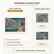 Salvador Dali - Portrait of Madame Ann Green and Her Son canvas print size comparison and framing display infographic