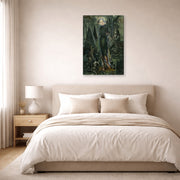 Gallery-wrapped canvas print of Salvador Dali's Portrait of Mrs Harrison Williams displayed on a wall in a bedroom