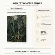 Salvador Dali - Portrait of Mrs Harrison Williams gallery wrap canvas construction and hanging details infographic