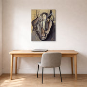 Gallery-wrapped canvas print of Salvador Dali's Portrait of My Sister displayed on a wall in a office