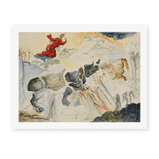 Salvador Dali's 'Rhinoceros En Desintegration' painting reproduced as a rolled canvas print