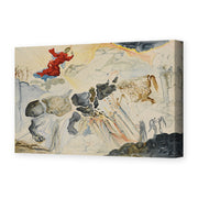 Salvador Dali's 'Rhinoceros En Desintegration' painting reproduced as a gallery-wrapped canvas print