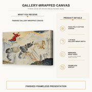 Salvador Dali - Rhinoceros En Desintegration gallery wrap canvas construction and hanging details infographic