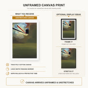 Salvador Dali - Sans Titre canvas print size comparison and framing display infographic