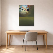 Gallery-wrapped canvas print of Salvador Dali's Sans Titre displayed on a wall in a office