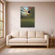 Unframed poster print of Salvador Dali's Sans Titre displayed on a wall in a living room