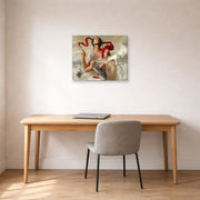 Gallery-wrapped canvas print of Salvador Dali's Self Portrait displayed on a wall in a office