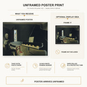 Salvador Dali - Six Images of Lenin on a Piano poster print size comparison and framing display infographic