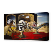Salvador Dali's 'Slave Market with the Disappearing Bust of Voltaire' painting reproduced as a gallery-wrapped canvas print