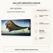 Salvador Dali - Sleep gallery wrap canvas construction and hanging details infographic