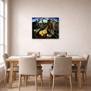 Gallery-wrapped canvas print of Salvador Dali's Spider of the Evening displayed on a wall in a dining room
