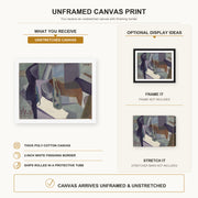 Salvador Dali - Still Life 1923 canvas print size comparison and framing display infographic