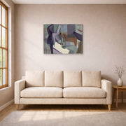 Gallery-wrapped canvas print of Salvador Dali's Still Life 1923 displayed on a wall in a living room