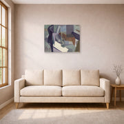 Unframed poster print of Salvador Dali's Still Life 1923 displayed on a wall in a living room