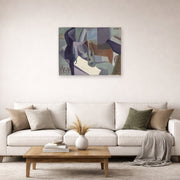 Unframed poster print of Salvador Dali's Still Life 1923 displayed on a wall in a living room