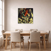 Gallery-wrapped canvas print of Salvador Dali's Still Life displayed on a wall in a dining room