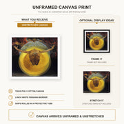 Salvador Dali - Ascension of Christ canvas print size comparison and framing display infographic