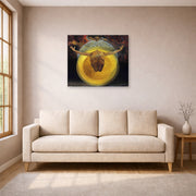 Gallery-wrapped canvas print of Salvador Dali's Ascension of Christ displayed on a wall in a living room