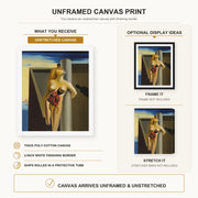 Salvador Dali - Bleeding Roses canvas print size comparison and framing display infographic