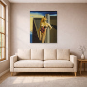 Gallery-wrapped canvas print of Salvador Dali's Bleeding Roses displayed on a wall in a living room