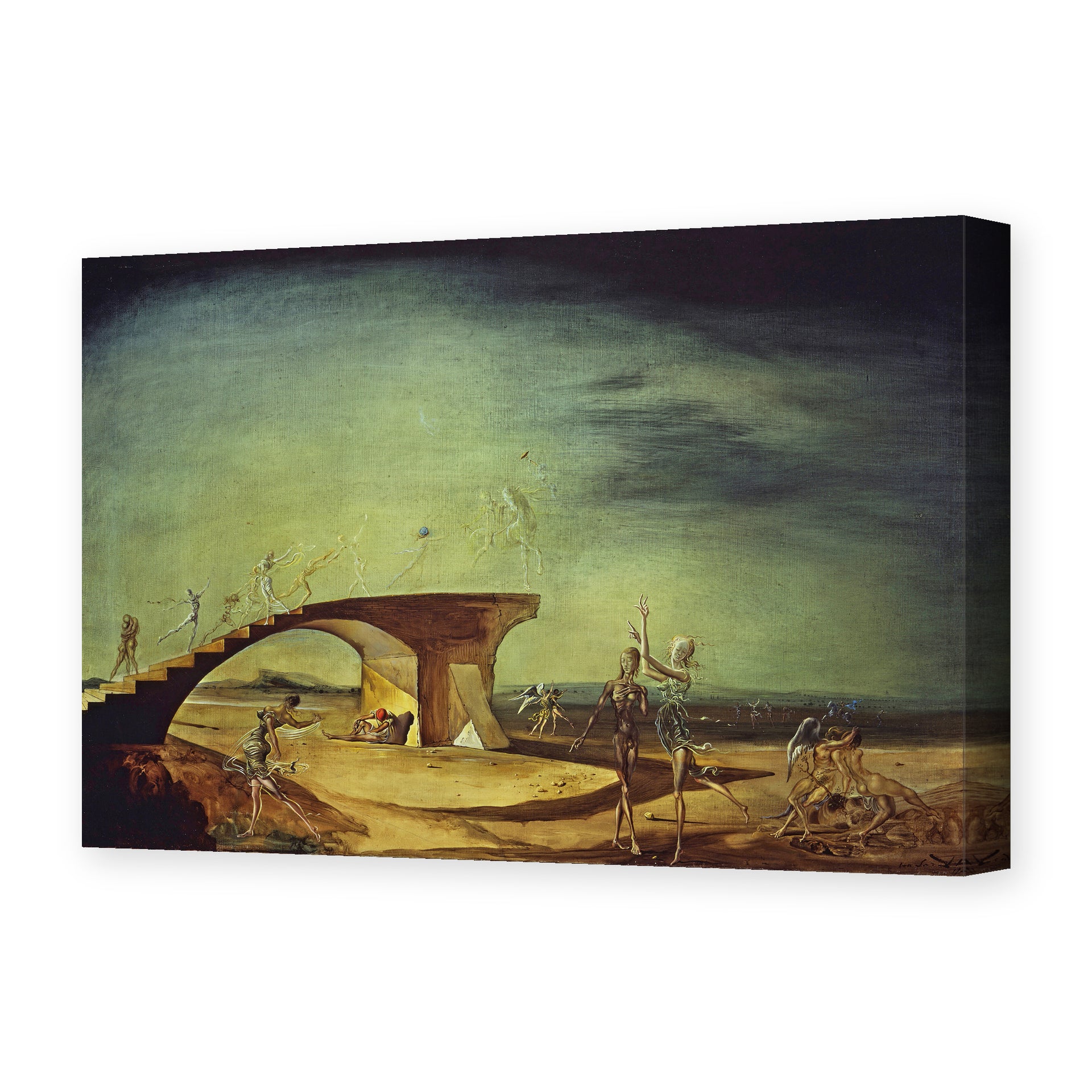 Salvador Dali's 'Broken Bridge and the Dream' painting reproduced as a gallery-wrapped canvas print
