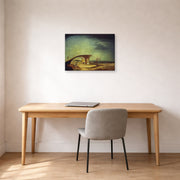 Gallery-wrapped canvas print of Salvador Dali's Broken Bridge and the Dream displayed on a wall in a office
