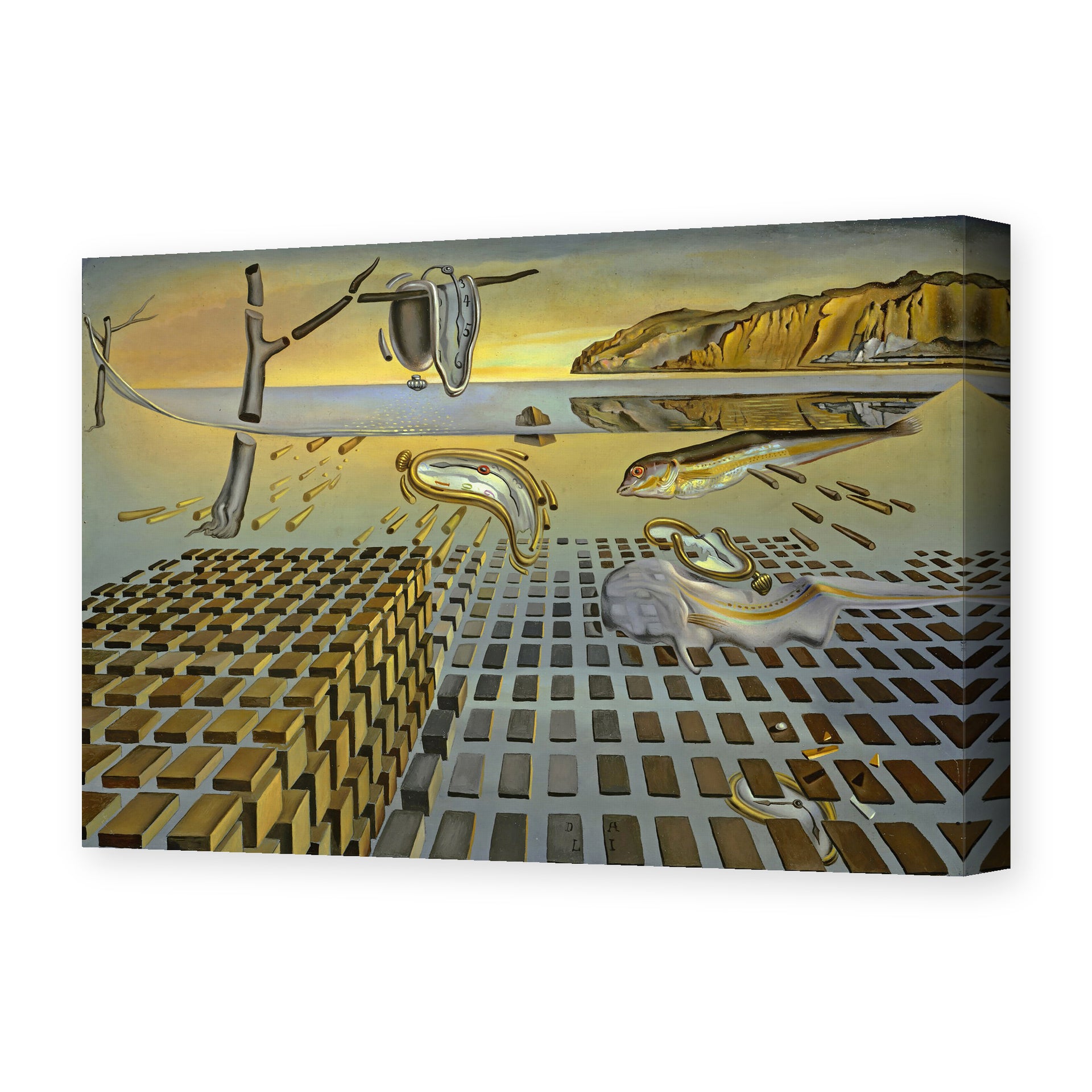 Salvador Dali's 'The Disintegration of the Persistence of Memory' painting reproduced as a gallery-wrapped canvas print