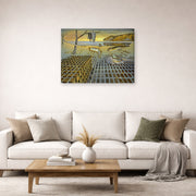 Gallery-wrapped canvas print of Salvador Dali's The Disintegration of the Persistence of Memory displayed on a wall in a living room