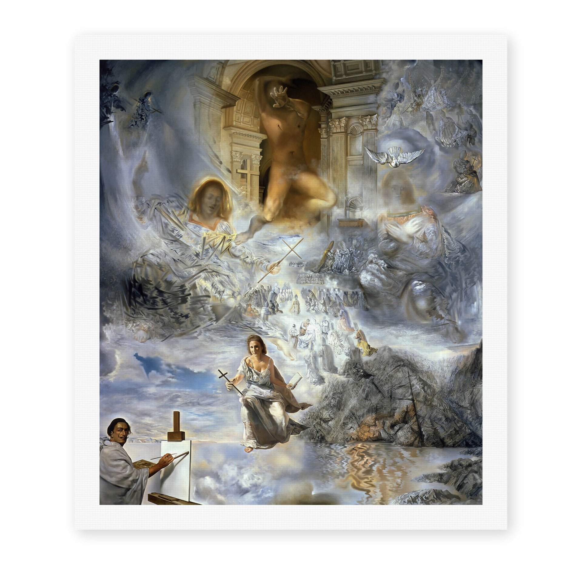 Salvador Dali's 'Ecumenical Council' painting reproduced as a rolled canvas print