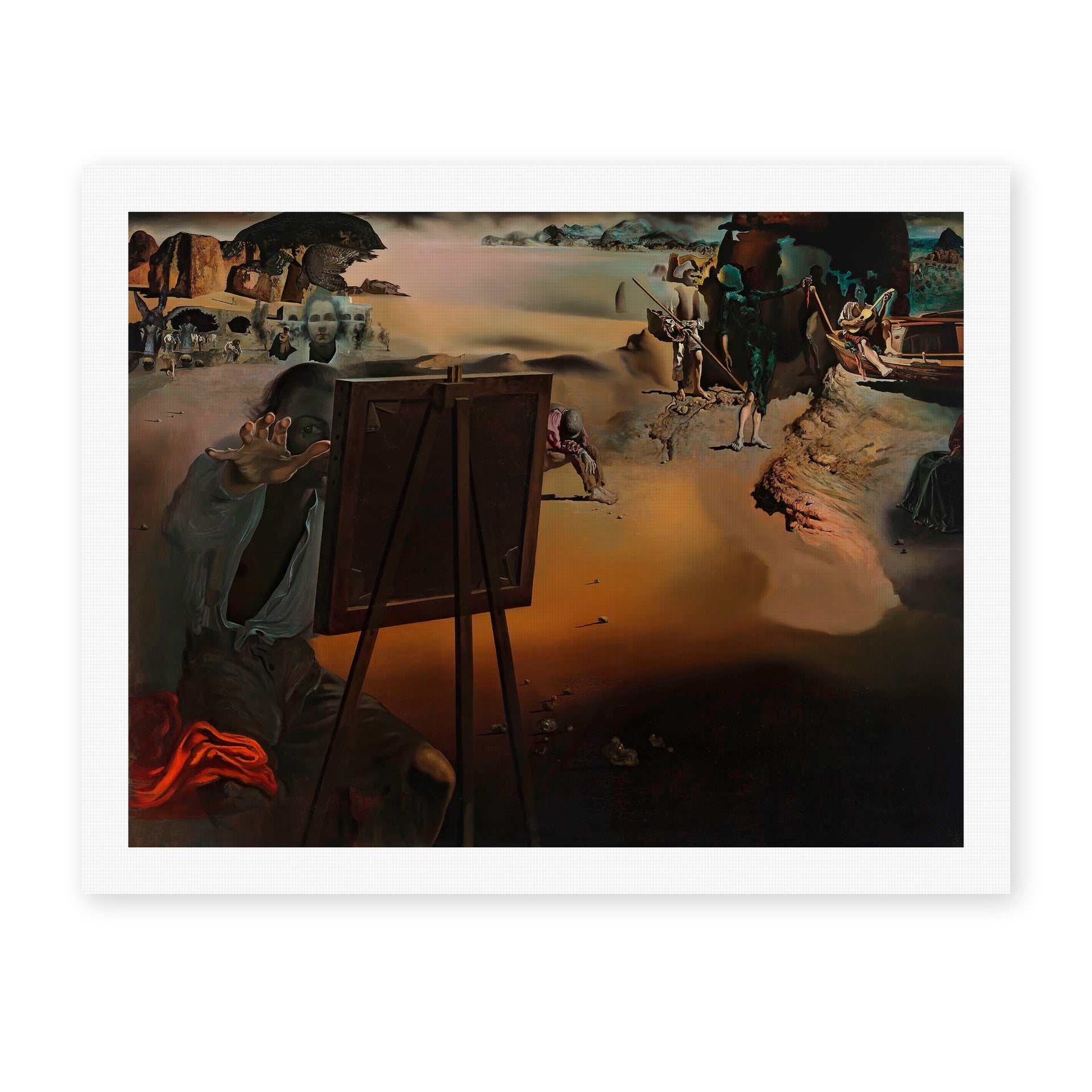 Salvador Dali's 'Great Paranoiac' painting reproduced as a rolled canvas print