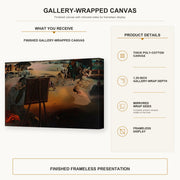 Salvador Dali - Great Paranoiac gallery wrap canvas construction and hanging details infographic