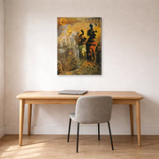 Gallery-wrapped canvas print of Salvador Dali's The Hallucinogenic Toreador displayed on a wall in a office