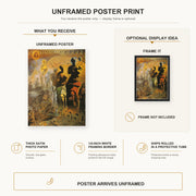Salvador Dali - The Hallucinogenic Toreador poster print size comparison and framing display infographic
