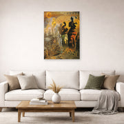 Unframed poster print of Salvador Dali's The Hallucinogenic Toreador displayed on a wall in a living room