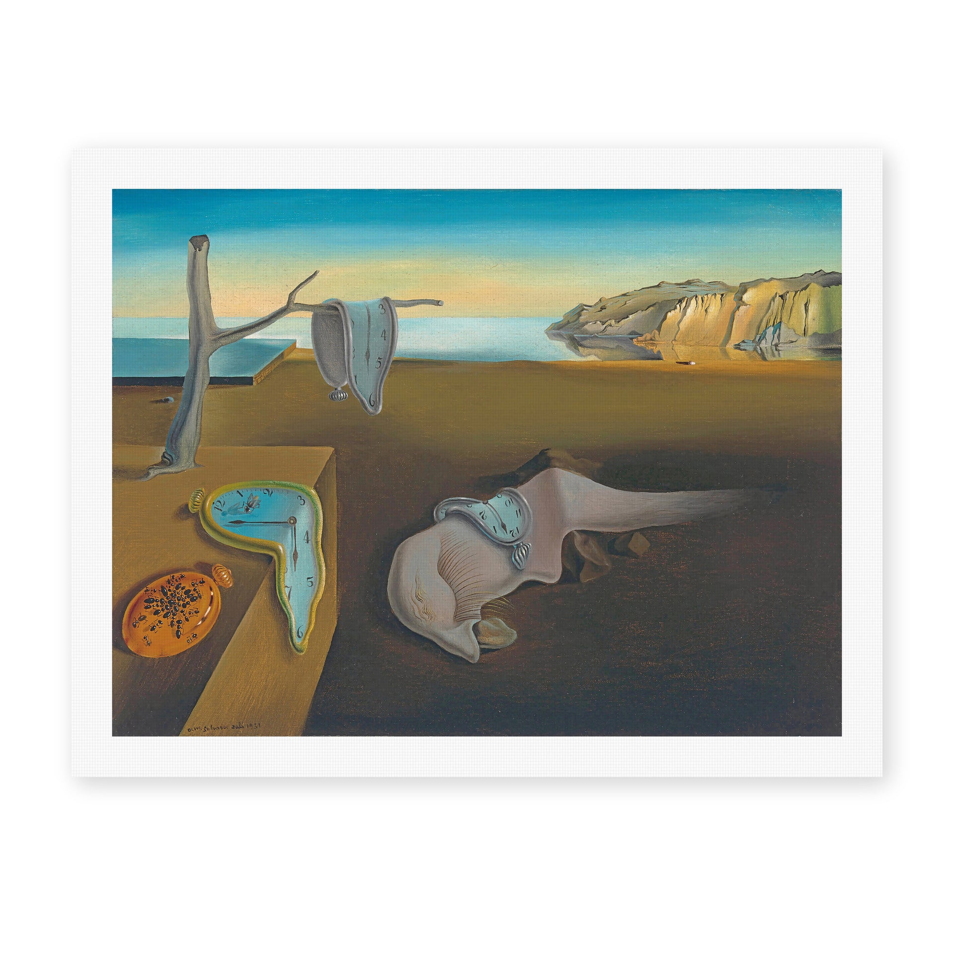 Salvador Dali's 'The Persistence Of Memory' painting reproduced as a rolled canvas print