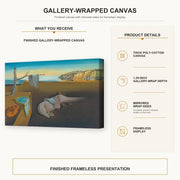 Salvador Dali - The Persistence Of Memory gallery wrap canvas construction and hanging details infographic