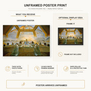 Salvador Dali - Sacrament of the Last Supper poster print size comparison and framing display infographic