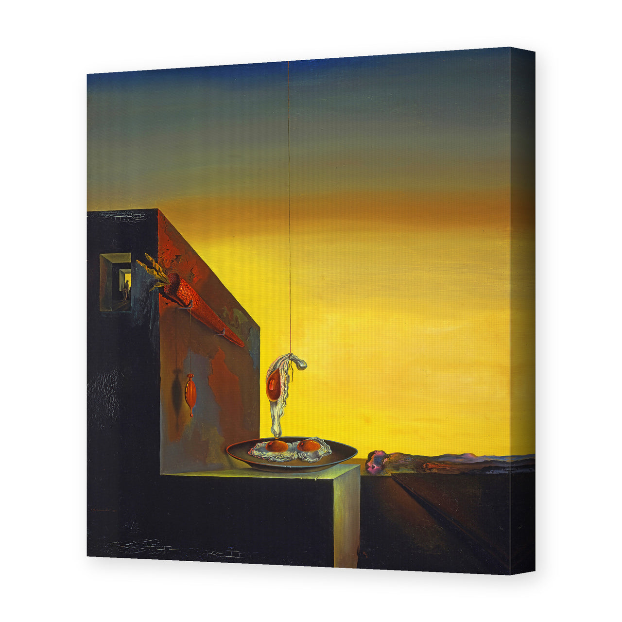 Salvador Dali's 'The Secret of the Hanging Egg' painting reproduced as a gallery-wrapped canvas print