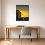 Gallery-wrapped canvas print of Salvador Dali's The Secret of the Hanging Egg displayed on a wall in a office
