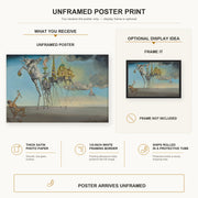 Salvador Dali - The Temptation of St. Anthony poster print size comparison and framing display infographic