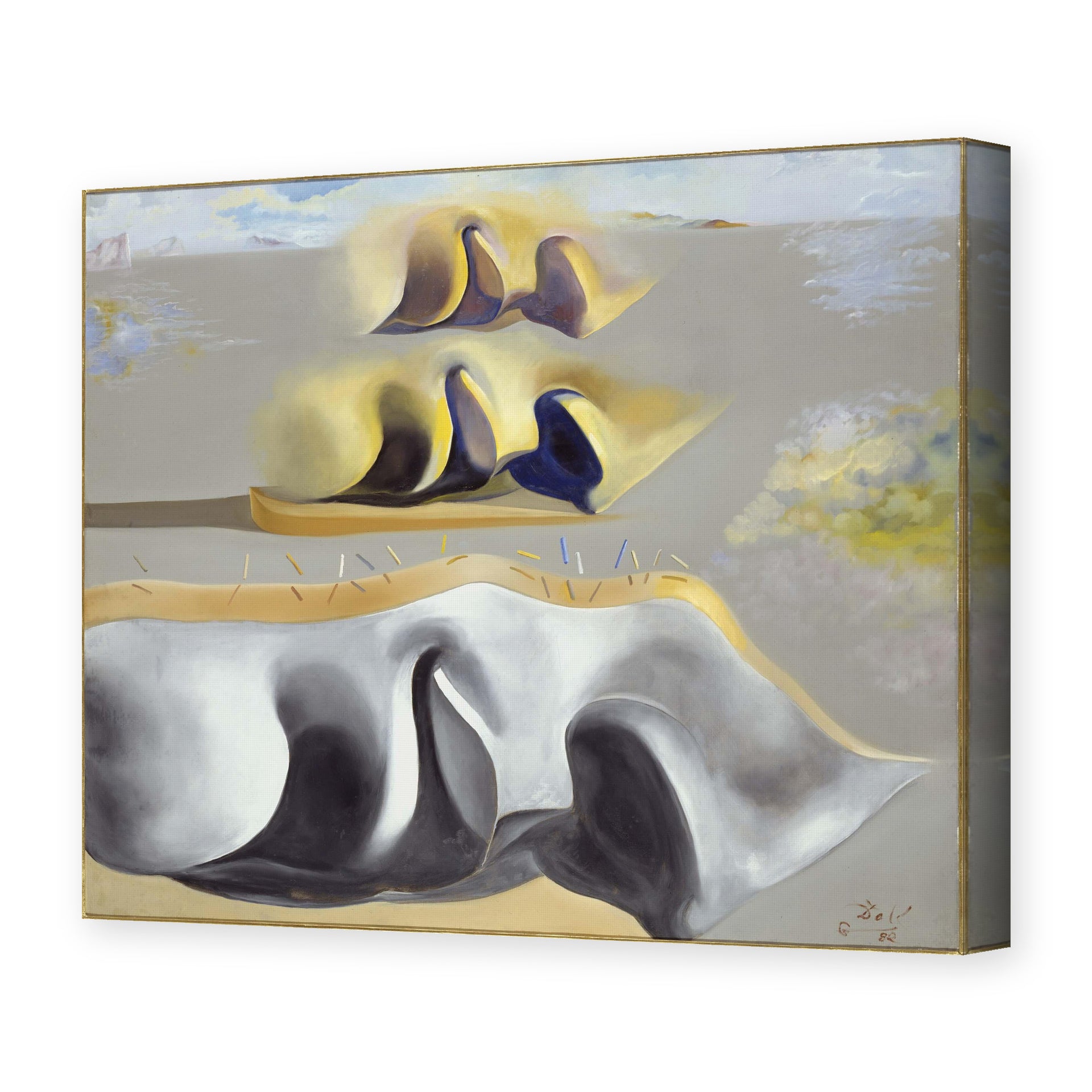Salvador Dali's 'Three Glorious Enigmas of Gala' painting reproduced as a gallery-wrapped canvas print