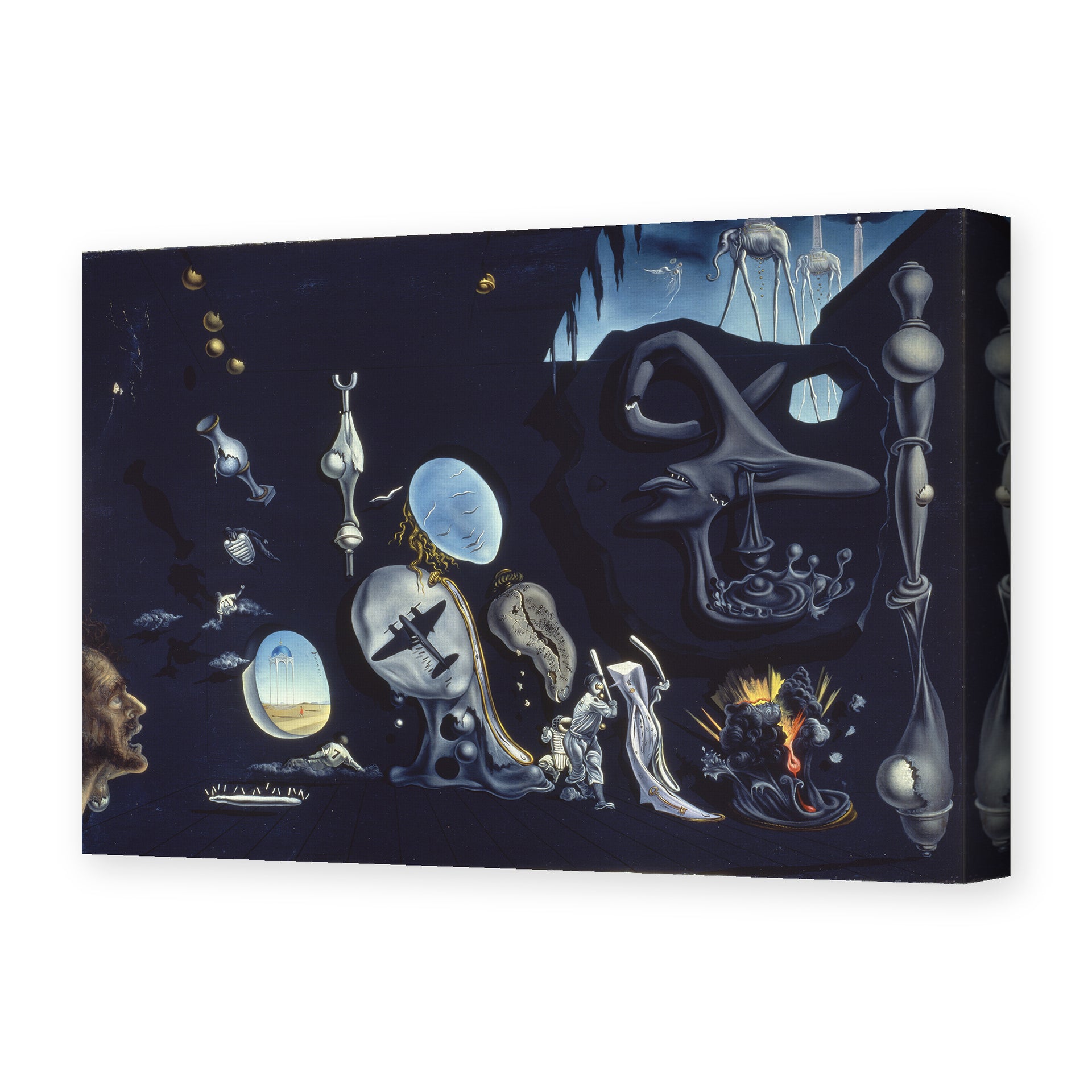 Salvador Dali's 'Uranium and Anatomica Melancholica Idyll' painting reproduced as a gallery-wrapped canvas print