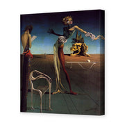 Salvador Dali's 'Woman With a Head of Roses' painting reproduced as a gallery-wrapped canvas print