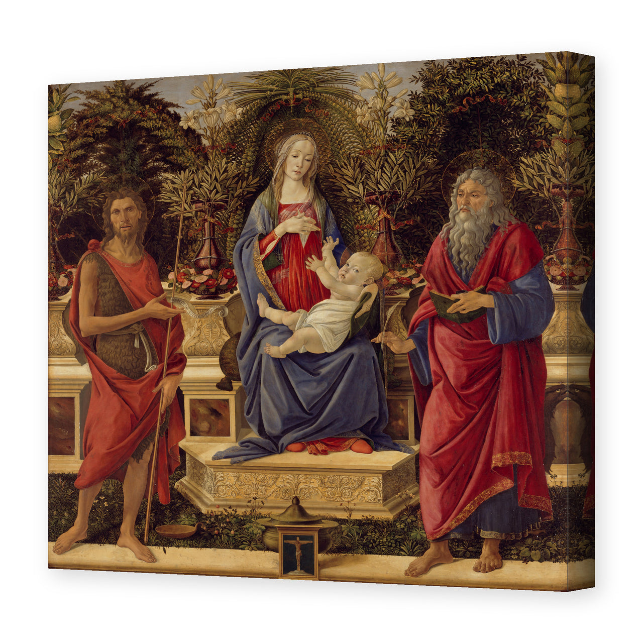 Sandro Botticelli's 'Madonna with Saints' painting reproduced as a gallery-wrapped canvas print