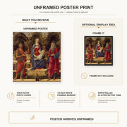 Sandro Botticelli - Madonna with Saints poster print size comparison and framing display infographic