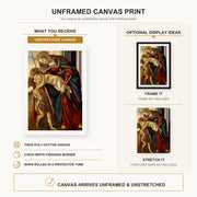 Sandro Botticelli - Madonna and Child with John the Baptist canvas print size comparison and framing display infographic