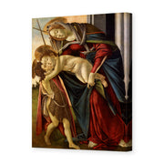 Sandro Botticelli's 'Madonna and Child with John the Baptist' painting reproduced as a gallery-wrapped canvas print