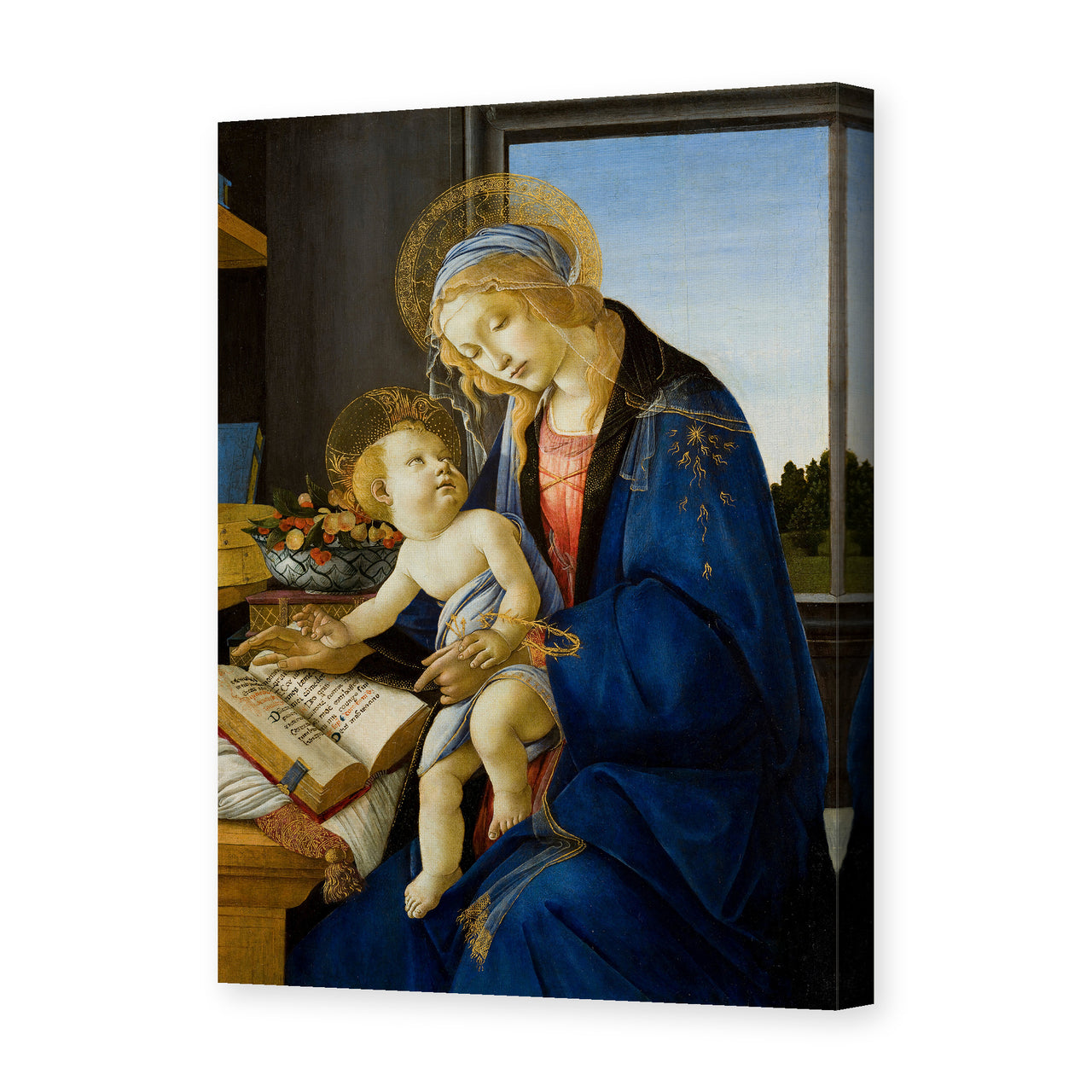 Sandro Botticelli's 'Madonna of the Book' painting reproduced as a gallery-wrapped canvas print